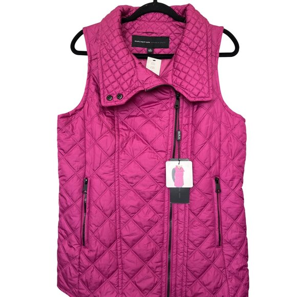 Marc New York Andrew Marc Fuchsia Quilted Zip Vest Size Medium NWT - Picture 5 of 11